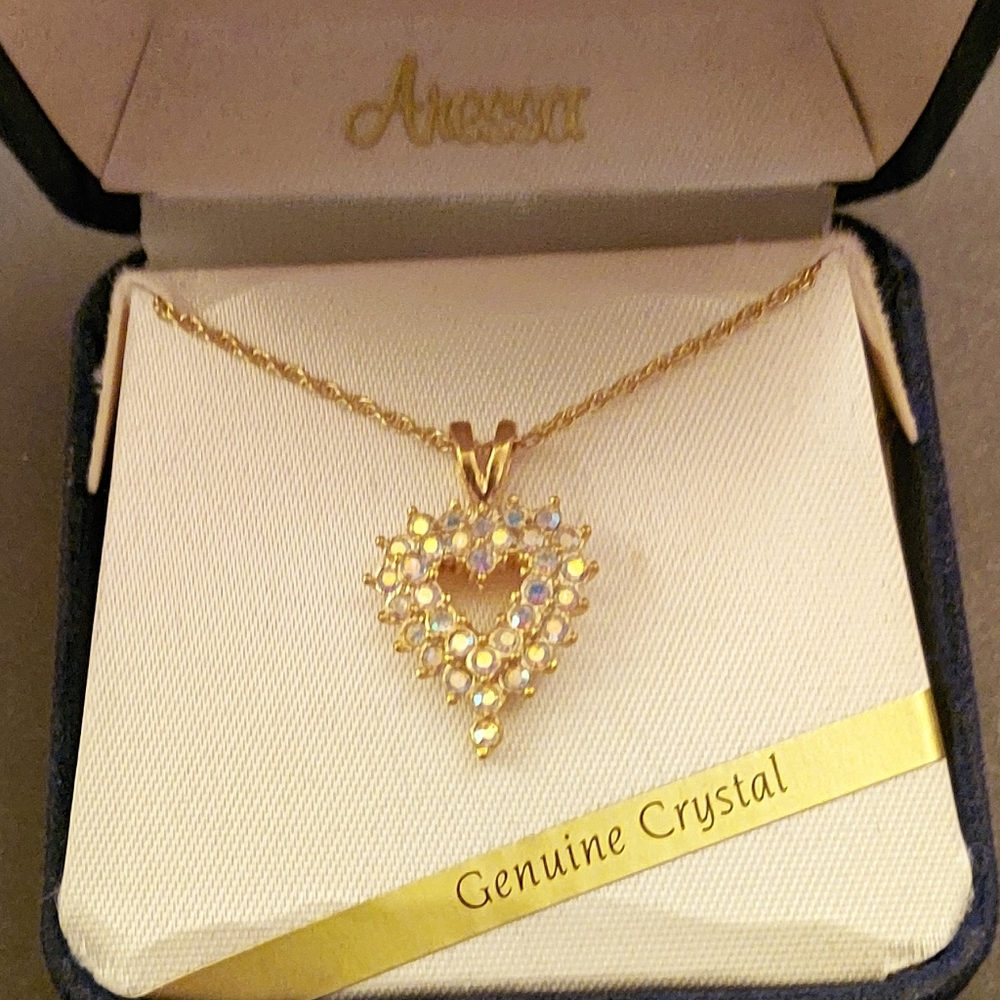Genuine crystal heart necklace